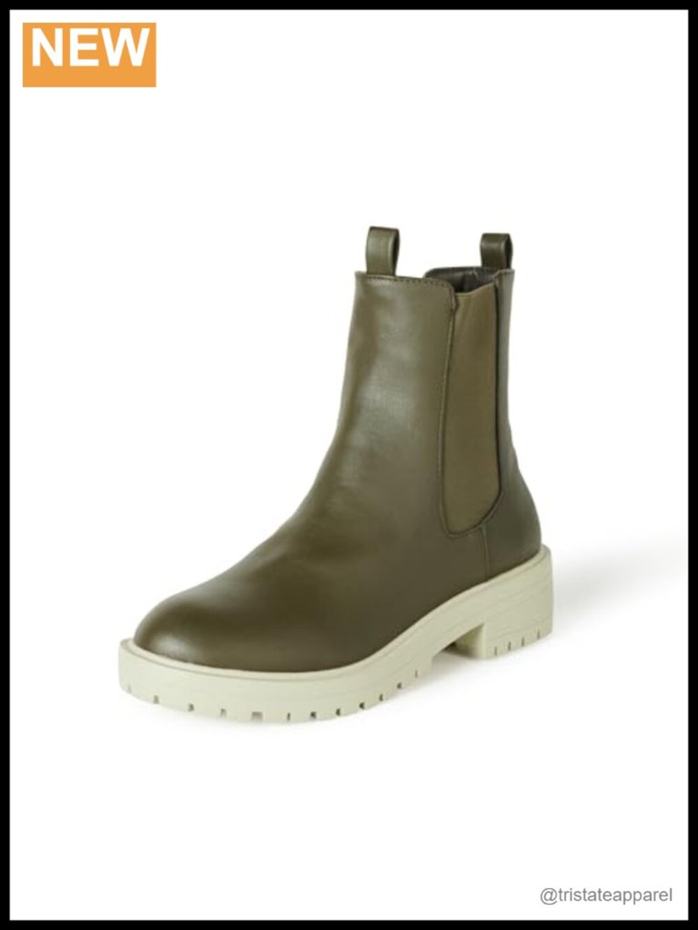 Chunky Sole Pull-On Chelsea Boot with Block Heel